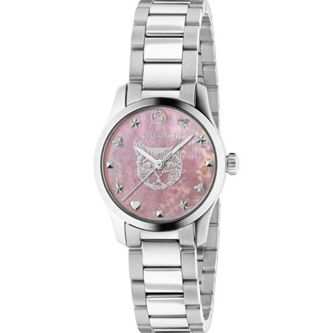 gucci watch pink face|gucci cat face watch.